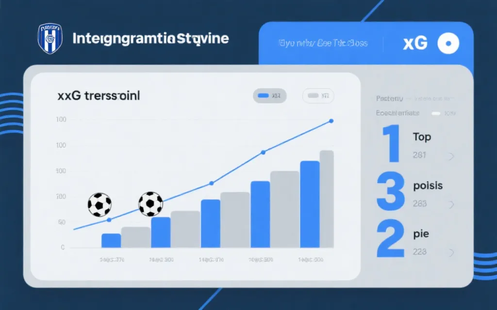 可视化示例：两队xG趋势线与射门热度条形图，旁边是预测比分Top3